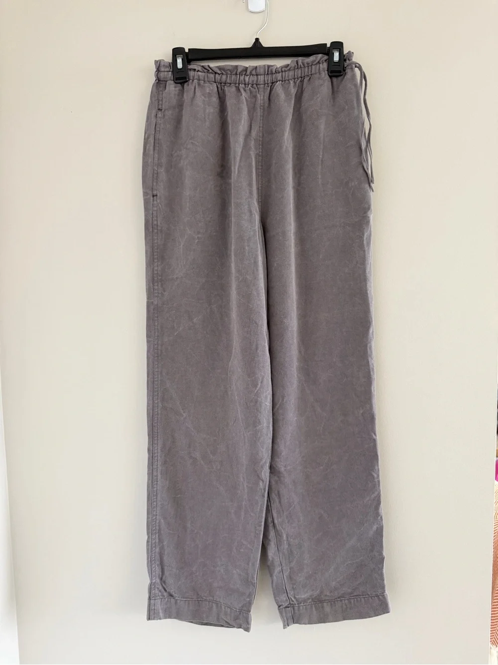J Jill Gray Lyocell Wide Leg Pants Elastic Waist Casual Lounge Minimalist Small